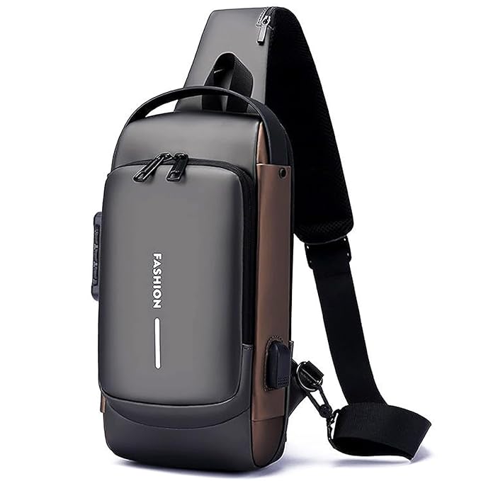 Anti-Theft Crossbody Sling Bag with USB Port