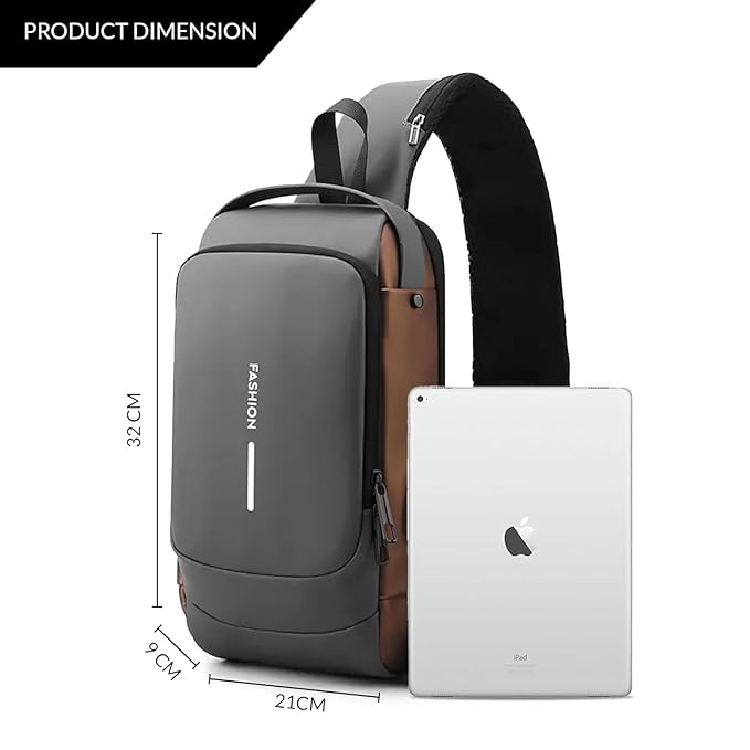 Anti-Theft Crossbody Sling Bag with USB Port